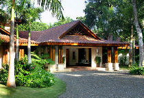 Sunrise Villa, a wonderfully exotic Bali-style villa located right on the beachfront.  Located in Orchid Bay, Cabrera, Dominican Republic.